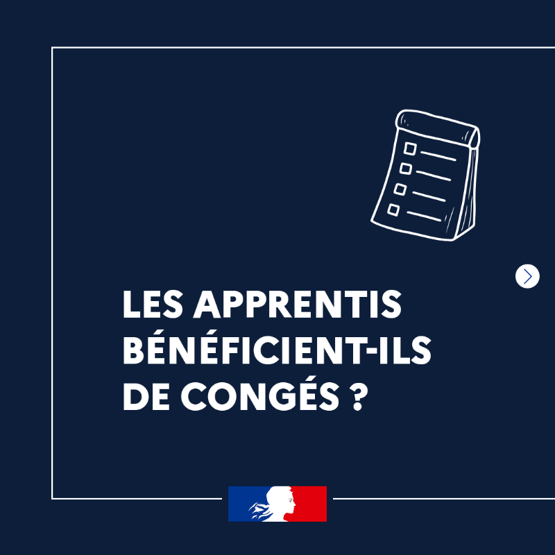 Travail_Gouv's tweet photo. Question-réponse | Les apprentis bénéficient-ils de congés ? 

Les apprentis ont droit aux congés payés, au même titre que les autres salariés, soit 5 semaines par an. Ils bénéficient de congés supplémentaires, notamment pour leur permettre de réviser leurs examens.