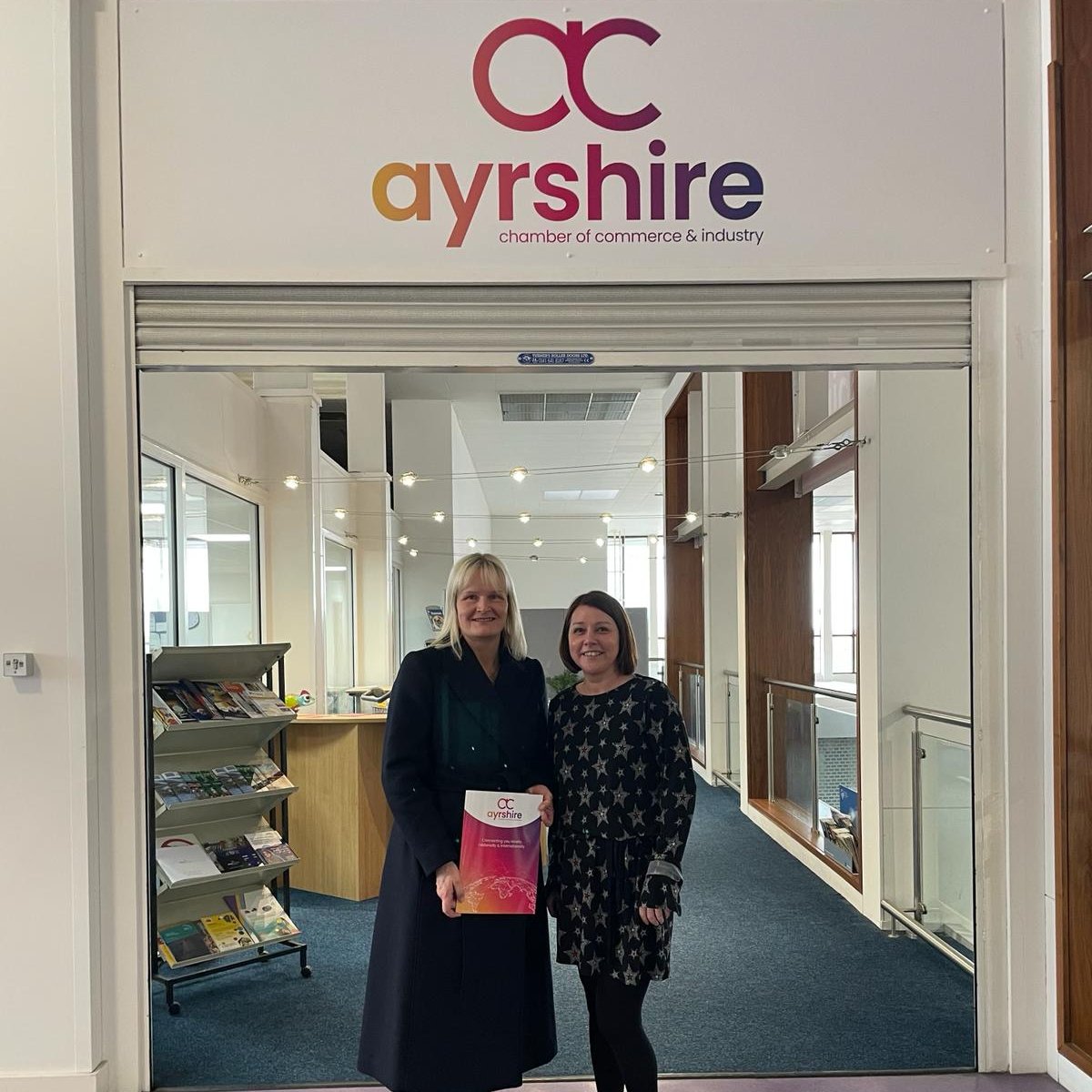 Great to visit Claire Baird, the CEO of @AyrshireChamber, to hear more about the invaluable support they provide to local businesses to help them grow, develop and improve. Find out how Claire and the team can help you 👉 ayrshire-chamber.org