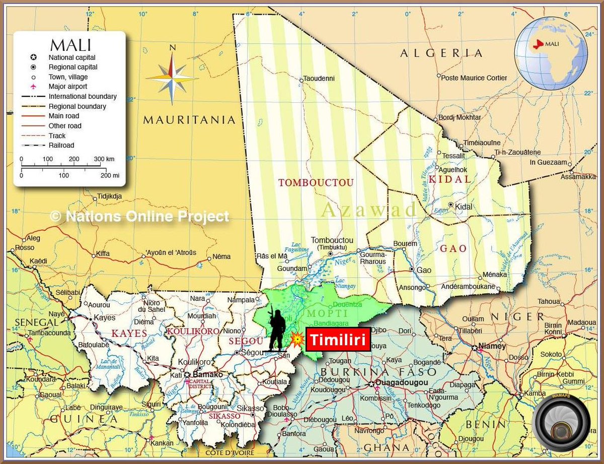 WamapsENG's tweet photo. #Mali 🇲🇱 | 10/03 The terrorists of the Katiba Macina (#JNIM) attacked #Timiliri (#Mopti) and more particularly #Diankassagou on the western border of the Dogon Country.
🔴 8 people were killed and 3 were injured during the attack.
Cattle were taken away by the terrorists.
🔸The village of #Diombolo was also attacked on 12/03. Cattle were also stolen.