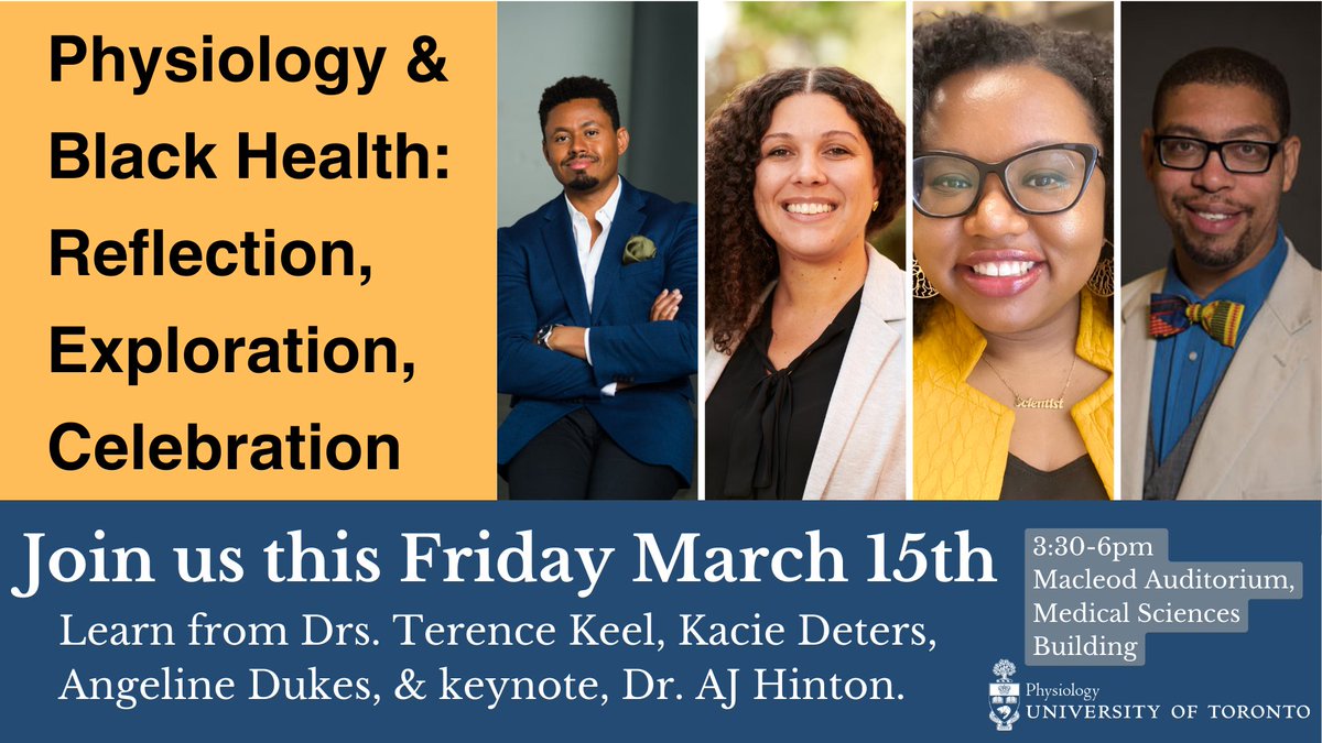 THIS FRIDAY! Learn from the past with @TerenceKeel, explore the present with @KcD_PhD & @TheRealDrDukes, and help chart a diverse, inclusive future with keynote, @phdgprotein86. We can't wait to introduce our guests to the @uoftmedicine community! RSVP: tinyurl.com/5xk6z7p9