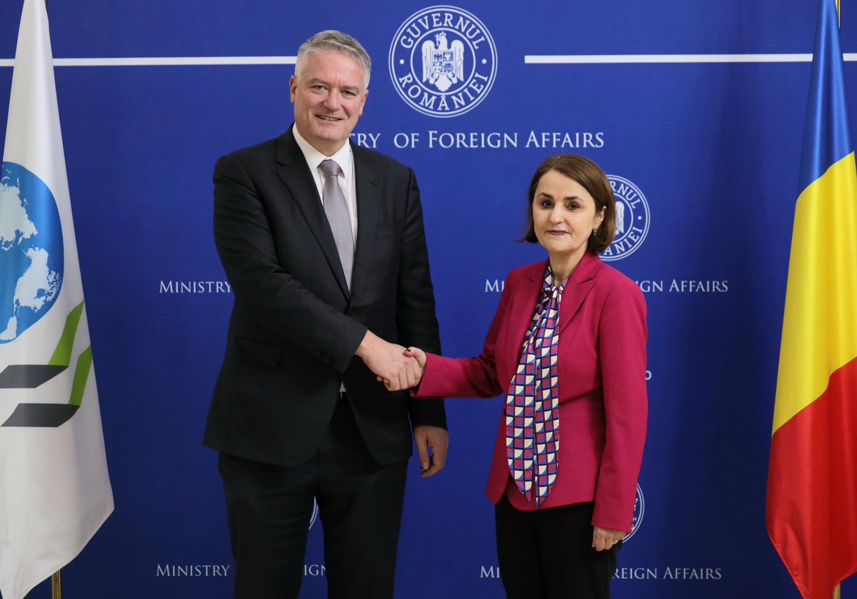 Odobes1Luminita's tweet photo. Very good exchange with @OECD Secretary-General @MathiasCormann . Highlighted RO’s accession progress and steady efforts to obtain the #OECD membership as soon as possible. 🇷🇴 is closely engaged with the OECD on better policies for better lives. https://t.co/ub5Dl1PCbU