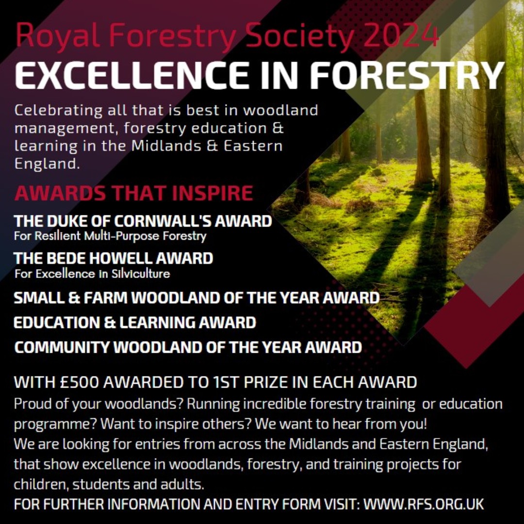 🌲REMEMBER: Excellence in Forestry Awards 2024 🏆 are OPEN for applications from exceptional woods, forestry skills, and educational projects across Central and Eastern England! 🌳 🔗 HOW TO APPLY: ow.ly/mZTa50QwHSK #ExcellenceInForestry #ForestryAwards #ApplyNow