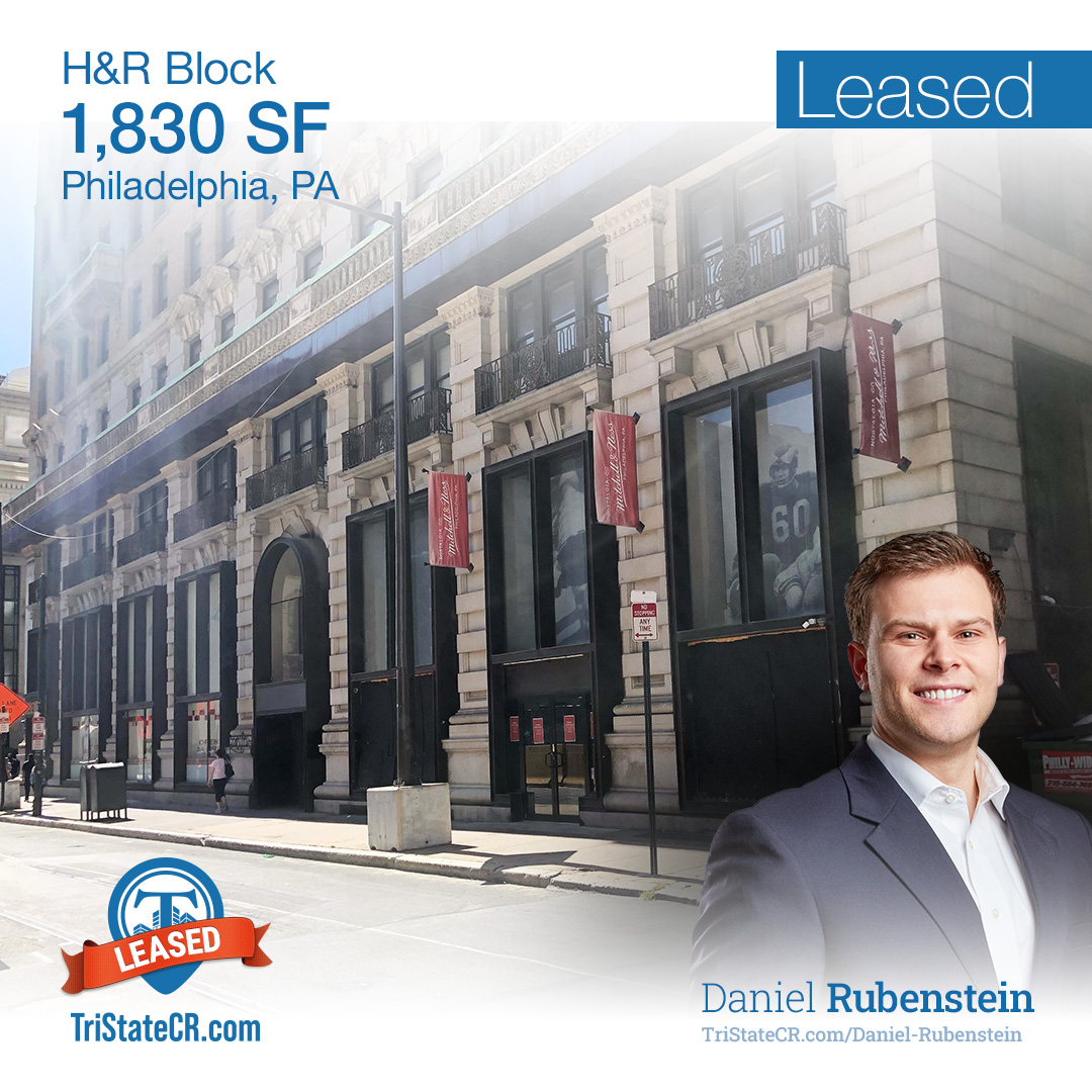 TriStateCR's tweet photo. Just Leased! Daniel Rubenstein represented the Landlord in the lease of 1,830 SF at 1201 Chestnut Street to H&R Block.
#philadelphiarealestate #phillyrealestate #realestateexperts #listing #newlisting #realty #broker #tscprecision #precision #available #crelistings #tristatecr https://t.co/nRcsqRK2ni