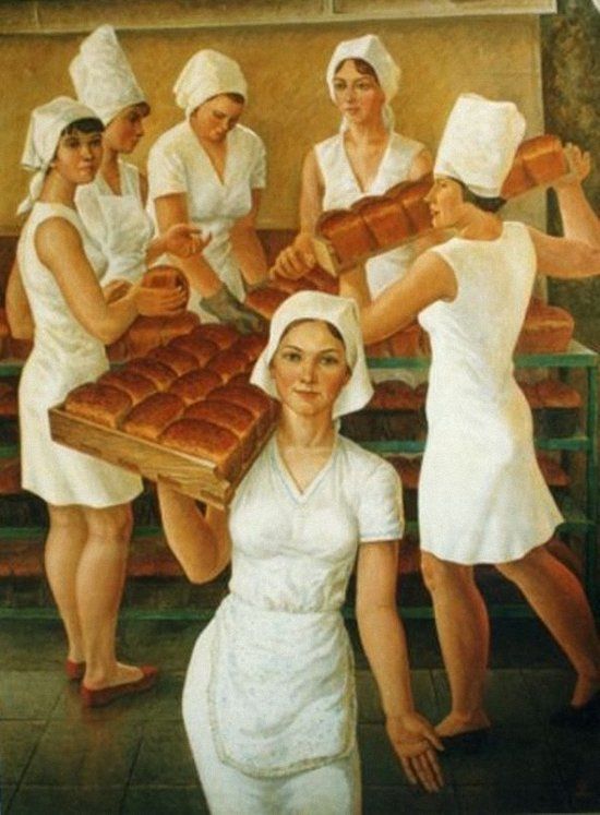 СССР. 1987 год. 
«Хлебопечницы». 
Автор -  Виктор Старостин.