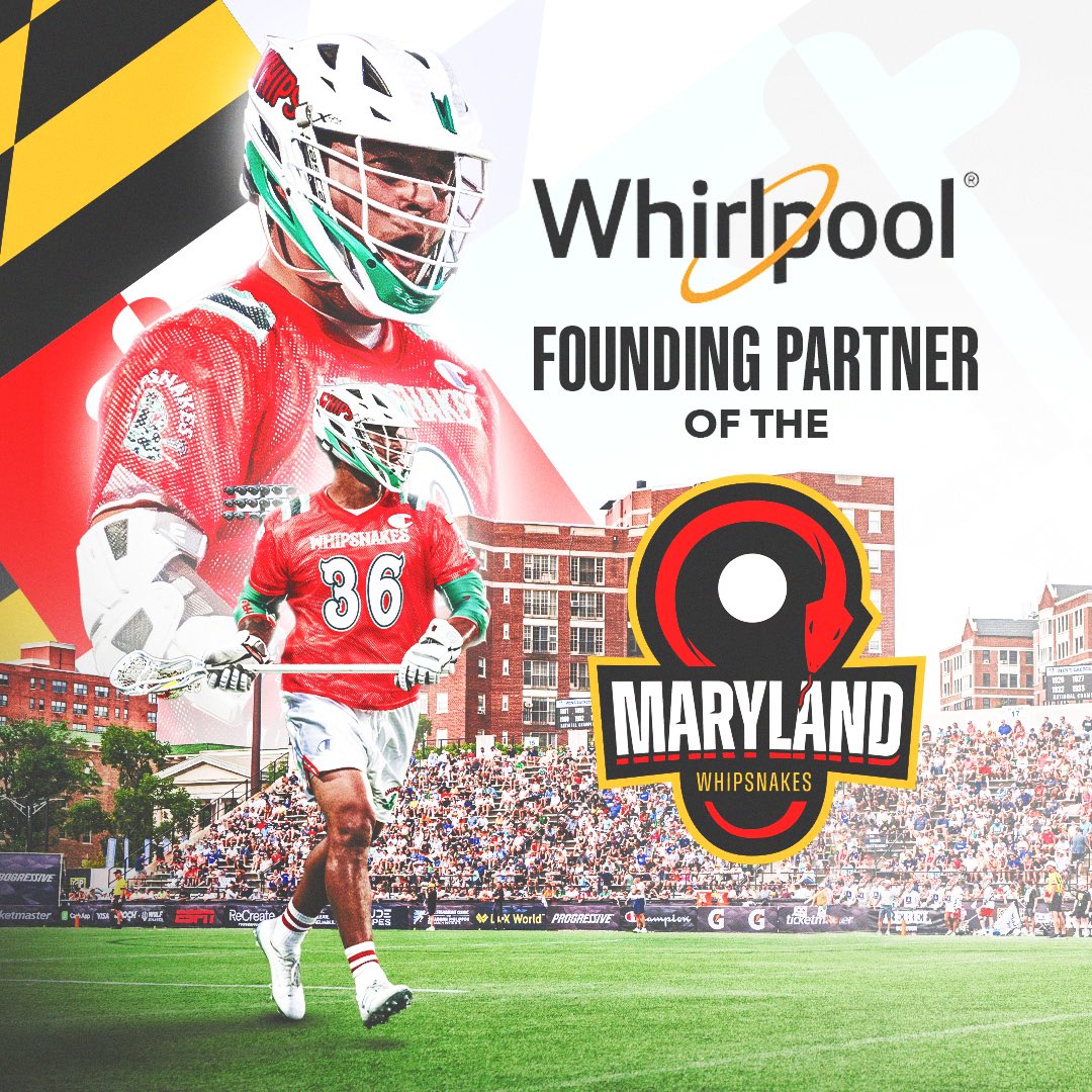 Premier Lacrosse League (@premierlacrosse) on Twitter photo 🤝🐍 <a href="/whirlpoolusa/">Whirlpool USA</a> becomes the founding partner of the Maryland Whipsnakes— The first in league history.
The partnership includes a Whirlpool jersey patch, community giveback programs and broadcast entitlement rights to the <a href="/PLLWhipsnakes/">Maryland Whipsnakes</a> Homecoming Weekend in Baltimore. 🤝🐍 <a href="/whirlpoolusa/">Whirlpool USA</a> becomes the founding partner of the Maryland Whipsnakes— The first in league history.
The partnership includes a Whirlpool jersey patch, community giveback programs and broadcast entitlement rights to the <a href="/PLLWhipsnakes/">Maryland Whipsnakes</a> Homecoming Weekend in Baltimore.