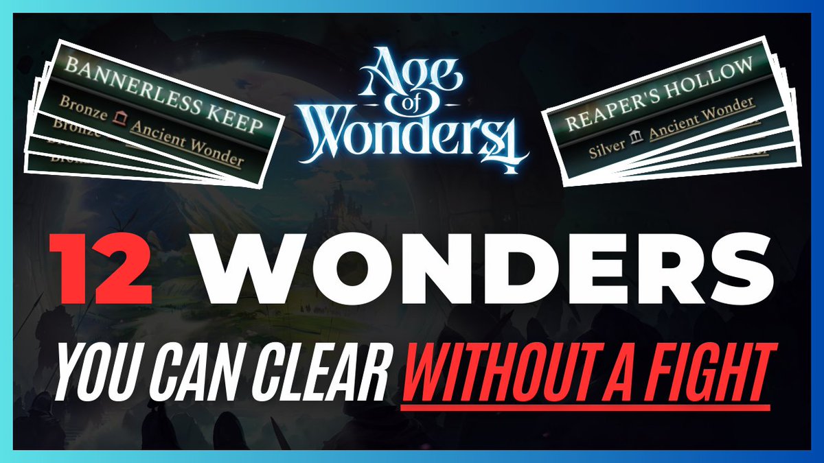 Good Morning! I have a video I am very excited to share with you all today! This one is on the '12 Wonders You Can Clear Without A Fight' in @AgeOfWonders4 @TriumphStudios and I hope you all find it helpful! youtu.be/3QDJ6rHmKGI