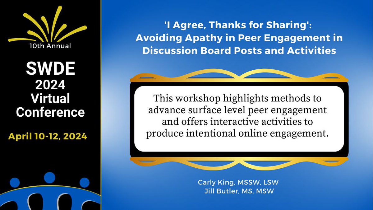 Social Work Distance Education Conference tweet media