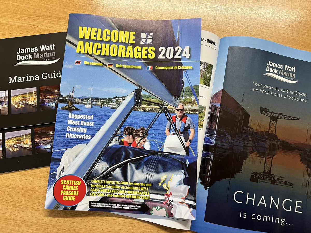 Copies of Welcome Anchorages 2024 are now available to collect from the marina office. Full of the usual marinas and moorings information it is still the indispensable guide to have on board. @discinverclyde #visitscotland #sailingscotland 👀 ⚓️🛶⛵️🚤🛥️📖