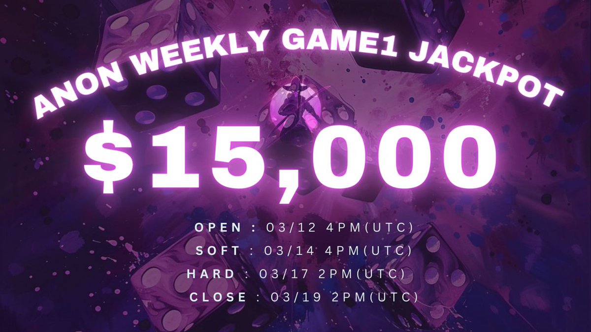 AnonPVP_eth's tweet photo. Hey Anons, 

our first weekly Game is about to start with a total Jackpot of 15,000 $. 

You heard that right, 15k$ 🔥

Head over to the WebApp and start playing:

https://t.co/oCityfVW8q

15,000 USD will be distributed to the top 5 characters in this round. https://t.co/50I97ZV8CI