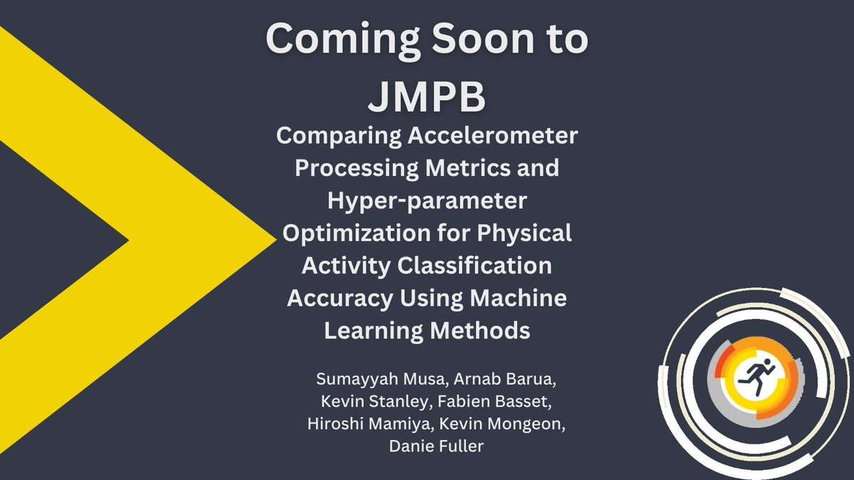 JMPBjournal's tweet photo. In this new article, @walkabilly and colleagues compared several methods of measuring and classifying #PhysicalActivity intensity with #MachineLearning algorithms. 

Check out the abstract👇to see what metrics/methods preformed best! 

Full article coming soon 😎 https://t.co/v8ghe7TQaO