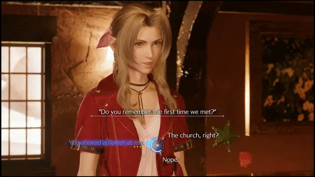 nitezintodreamz's tweet photo. Affinity System: 🧵
It creates a clever juxtaposition between illusion of choice &amp; Cloud's feelings &amp; desires. Each conversation &amp; choice is created in context of Cloud's individual relationship w/ each character, &amp; the end results (GS Dates) reflect that.⬇️
#FFVIIRebirthSpoilers https://t.co/92jv53mdUv