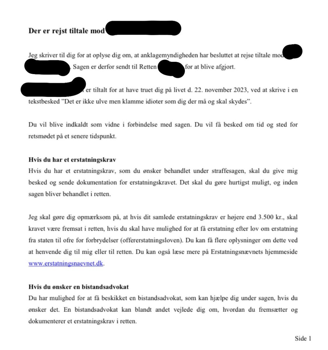 DANSK POLITI ER FANTASTISK 😍🙏🇩🇰 Der er nu rejst tiltale mod den person som sendte mig en dødstrussel, fordi vi var uenige om ulve-spørgsmålet 🐺🔫 Mig kan man ikke true til at holde mund 🤬👎 Må den frie, demokratiske retsstat sejre 💪🥳 #dkpol #dkeu