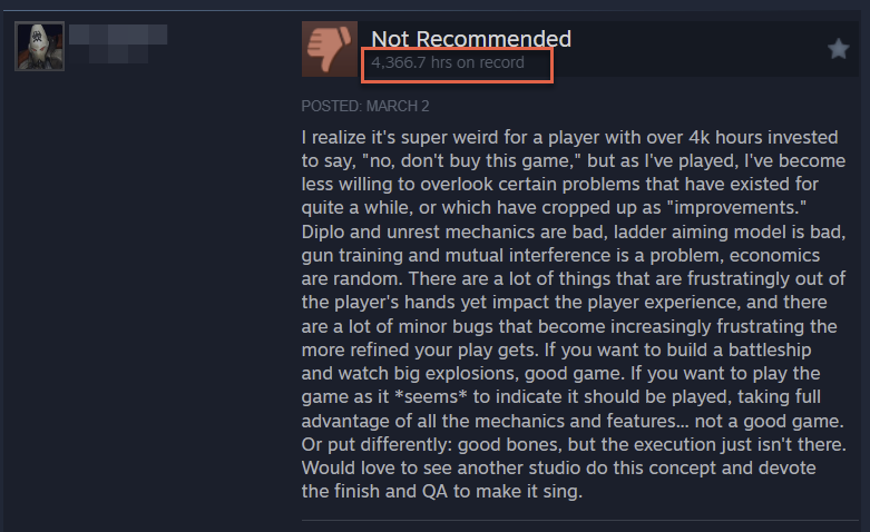 emollick's tweet photo. Listening to your most devoted users can lead you wrong because they have their own specific needs, which may not represent the needs of the wider market. In fact, they don't want you to solve for the mass market - the classic "Chasm" for new products.

I just saw this on Steam. https://t.co/daaTLrUKlC