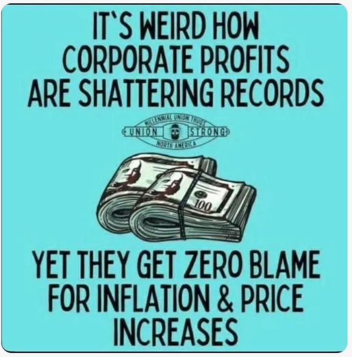 MerlinofCanada's tweet photo. Hey Skippy @PierrePoilievre funny how you never mention your corporate buddies when you talk about inflation. https://t.co/yuRxSeGPqC