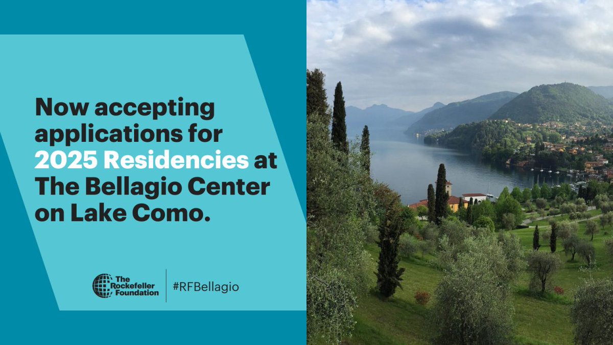 Calling young academics, artists & practitioners everywhere 📣

The prestigious #RFBellagio Center Residency by @RockefellerFdn offers 4 weeks in a serene setting for diverse & exceptional leaders to unlock their creativity, focus & connect 🤩🙌 rockefellerfoundation.org/bellagio-cente…