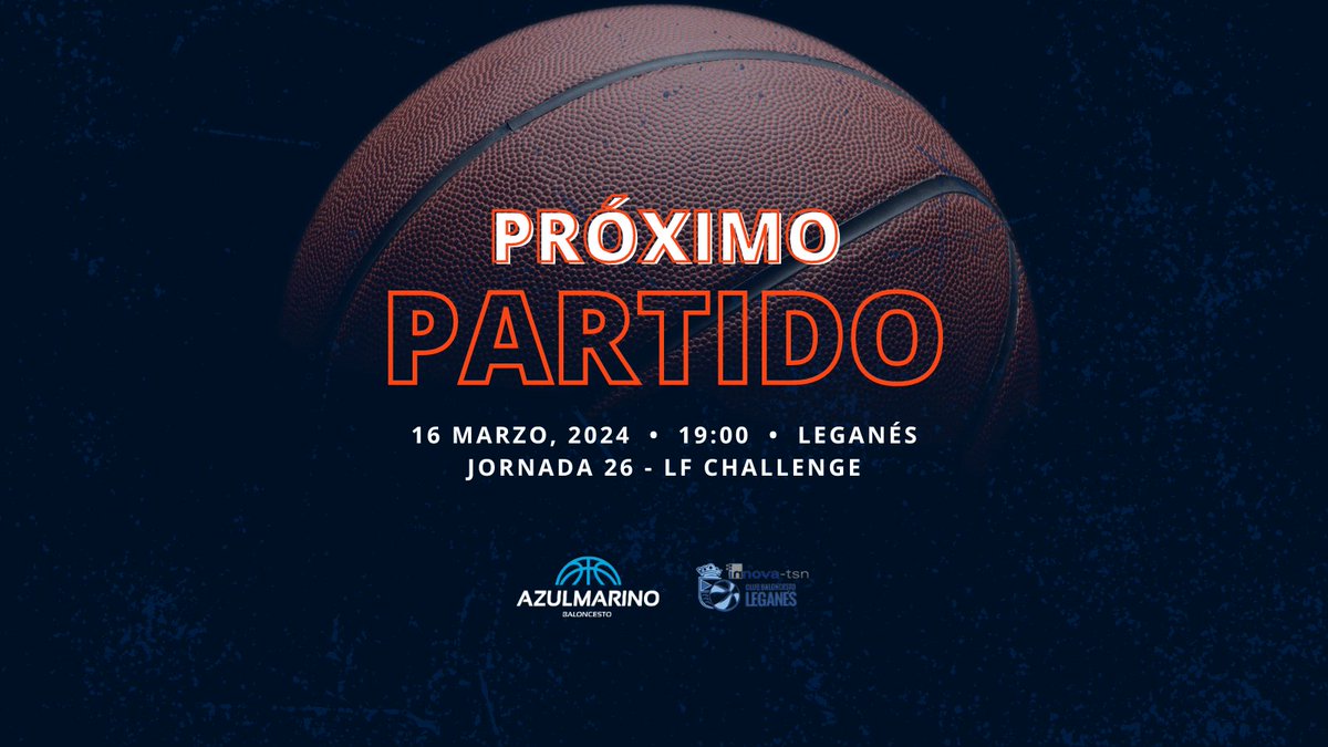 Esta semana viajamos a Leganés para enfrentarnos a un rival muy complicado 🛫

𝐏𝐑𝐎́𝐗𝐈𝐌𝐎 𝐏𝐀𝐑𝐓𝐈𝐃𝐎 💪🏽🦈 ⬇️

J2️⃣6️⃣  #LFChallenge
🗓 Sábado 16/03
🕛 19:00
🆚️<a href="/basketleganes/">Baloncesto Leganés</a>
📍Pabellón Europa Leganés
📺 FEB Tv

#SumatAlRepte #TeamBuron #AzulMarinoMallorca