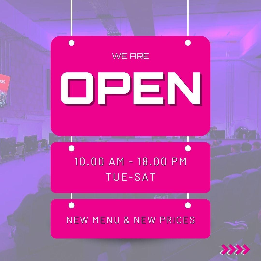 TheWiredLobby's tweet photo. We are back open...

With a new menu and new prices for gaming and racing 👇

Our new opening times are 10am-6pm, Tuesday to Saturday 🕛

We have reduced our prices for our desktop/console gaming and racing simulators 🙌

#thewiredlobby #esports #gaming #simracing #consolegaming https://t.co/71gOLwvxhX
