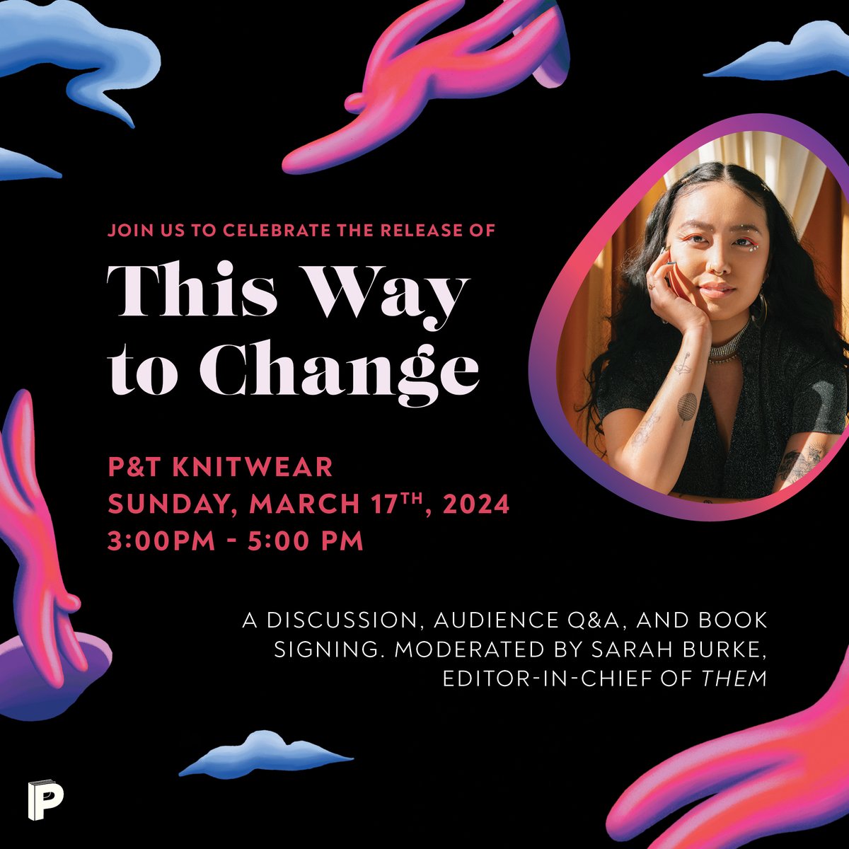 📢 Officially 1️⃣ week before @JezzChung's THIS WAY TO CHANGE is out in the world 🌸🐣💗 Join us at @ptknitwear for the book launch where Jezz will be in conversation with @sarahlubyburke. Grab your tickets here and come say hi!: ptknitwear.com/events/20240317