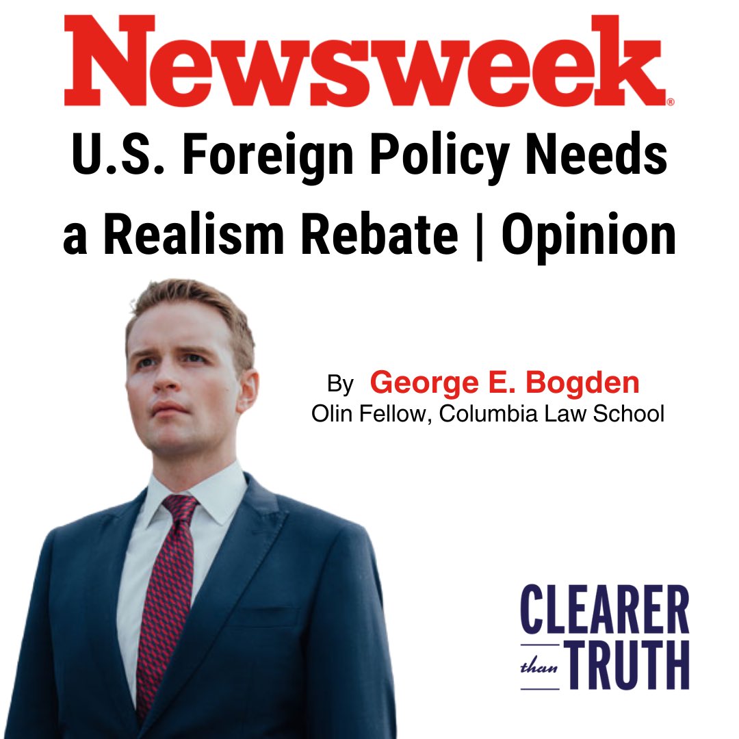 🇺🇸Check out Clearer Than Truth’s very own George Bogden’s Op-Ed on reframing the approach to U.S. foreign policy towards a “Realism Rebate”, just click the link in our bio! 🇺🇸                

Stay tuned for the first episode of our podcast “Clearer Than Truth” 👀👀