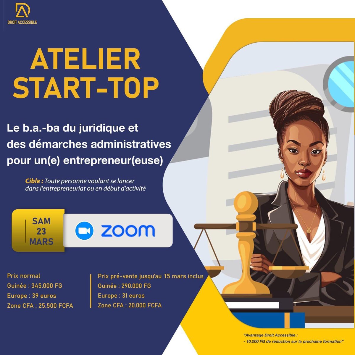 Vous voulez les codes administratifs et JURIDIQUES POUR VOUS LANCER COMME ENTREPRENEUR ? Vous êtes dans le filon mais embourbé dans des procédures sans tête ni queue ?

🟢🔵Inscrivez vous ici👇🏿
 docs.google.com/forms/d/e/1FAI…   et venez passer deux heures terre à terre et ACCESSIBLE  !