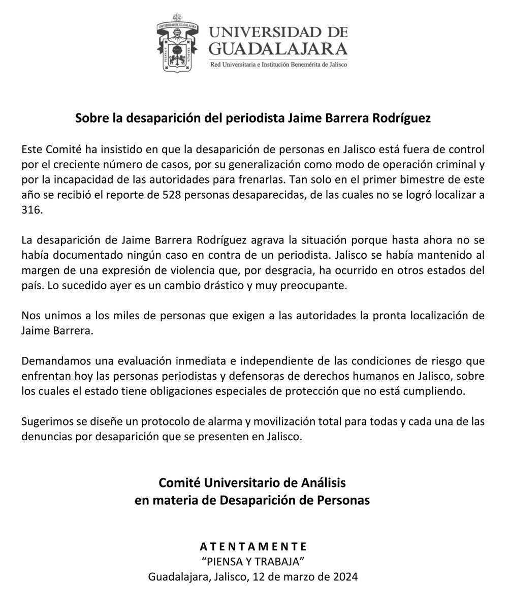 Desaparición de Personas. Comité de Análisis (@comitedeanalisi) on Twitter photo 