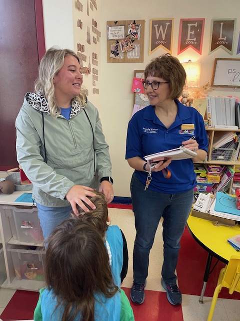 One of The Center's Literacy & Learning Early Childhood Specialists, Julie Brandt, conducted walkthroughs during a coaching session with Caldwell's Early Childhood Literacy Coach to discuss areas of growth.