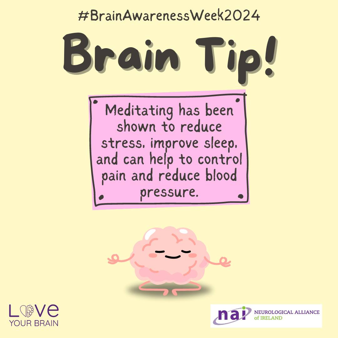 Day three of Brain Awareness Week, and here's another Brain Tip! Keep an eye out for more throughout the week! #BrainAwarenessWeek #BrainAwarenessWeek2024 #LoveYourBrain @HSELive @HealthyIreland