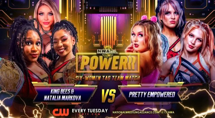 NVhowlingWolves's tweet photo. #NWAPowerrr latest episode is available on the CWApp that includes
This Main Event
#NWAPrettyEmpowered 's @kyliealexxa @ellaenvypro & The Champ @KenziePaige_1
๐
The Tag Champs ๐๐ @charityking_ @dannibeeokc & @RealNMarkova
๐ธ @nwa https://t.co/VpuqPa2MlR