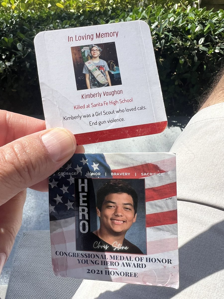Going through my wallet and found Kim and Chris’ cards.  They lost their lives in Santa Fe, Texas.  We have to stop making cards and bracelets to remember kids.  We have to stop this madness. #saveourkids #assaultweaponsban #EndGunViolence