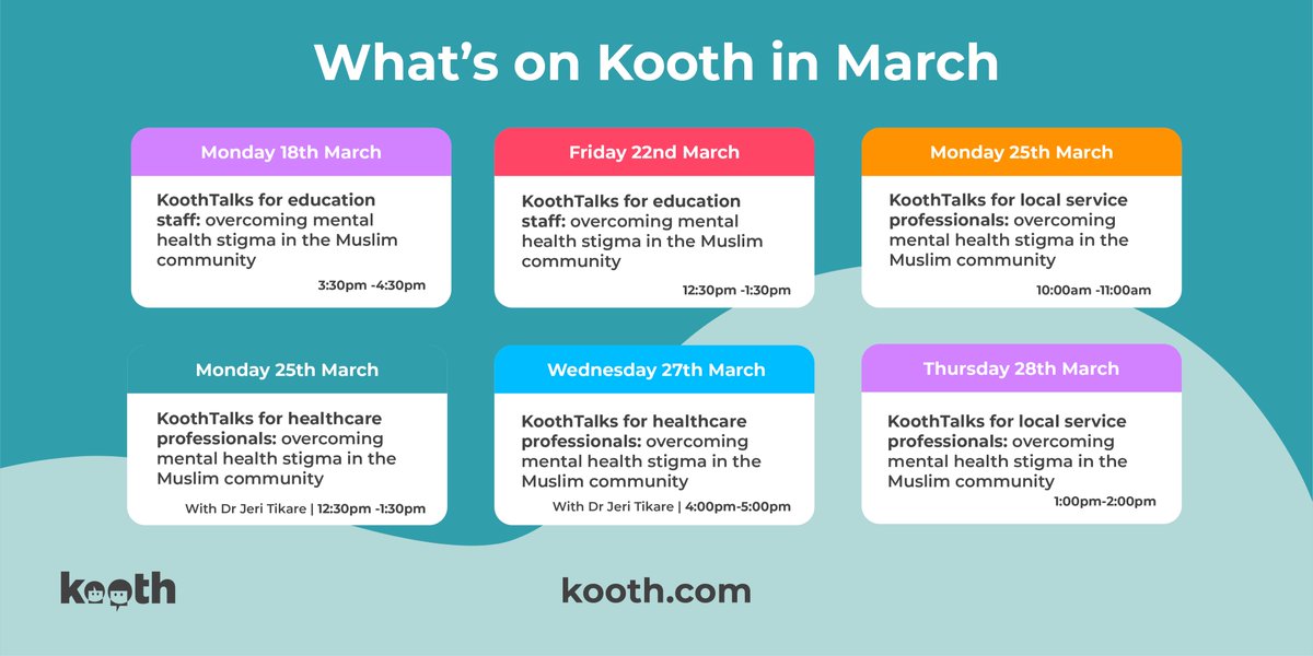 Join our #KoothTalks sessions this March! Check out the schedule below and secure your spot at our upcoming sessions by clicking this link:  
linktr.ee/KoothEngagemen…

#KoothTalks #MarchSessions #MentalHealthMatters