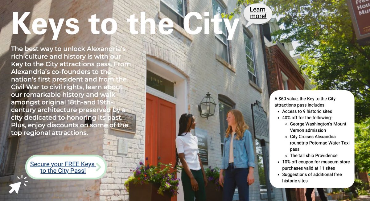 We're THRILLED to partner with @AlexandriaVA to offer ASK tournament attendees 'Keys to the City' for FREE! A Key offers access to historic sites around Alex & a deep discount at Mount Vernon. Submit the short form & pick up your Key at the field. docs.google.com/forms/d/e/1FAI…