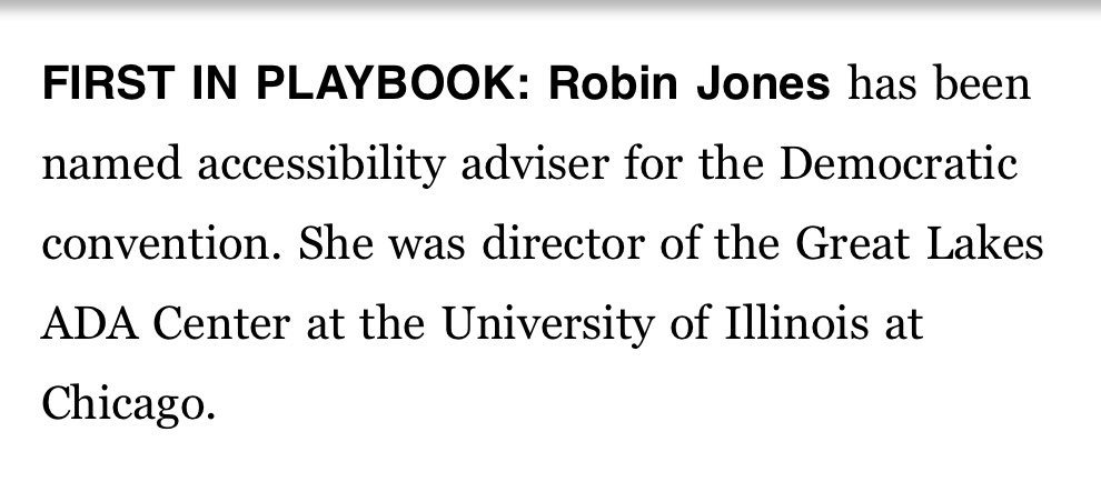 I’m pleased Robin Jones is joining the team for this year’s @DemConvention! Chicago 2024 will not just be the most accessible DNC of our lifetimes, but we hope to set the gold standard of accessibility for events. Accessibility should be the default, not an afterthought.