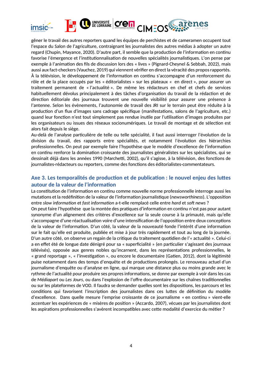LabIMSIC's tweet photo. 📣AAC : Produire l'information en continu. La nouvelle norme professionnelle du journalisme ? 

Dans  le cadre des prochaines journées d'étude organisées par les laboratoires IMSIC, LaSSP, Arènes, @Crem_UL et qui auront lieu du 12 au 13 décembre 2024 à l'@ejcam_amu  ⬇ https://t.co/Q7IgveDgnq