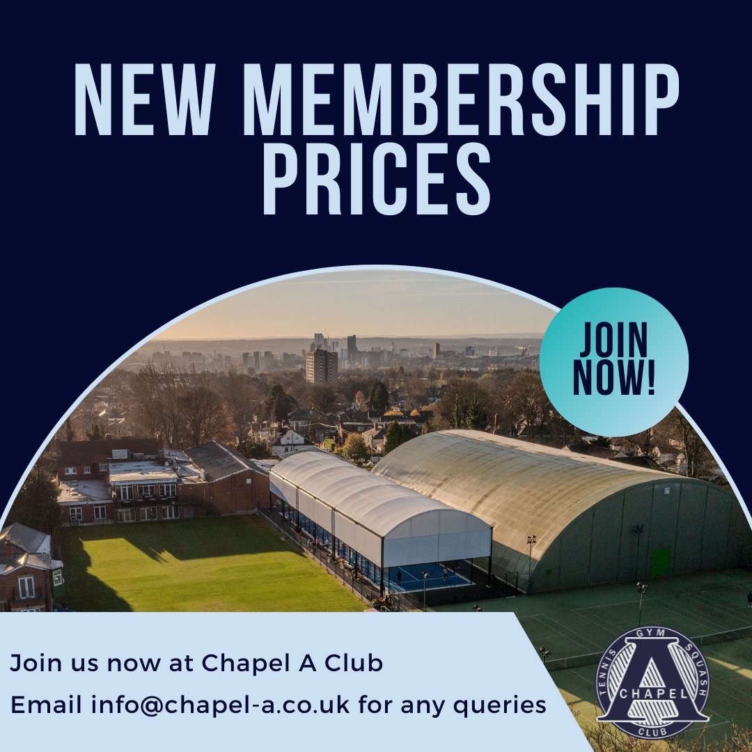 Introducing new membership prices at Chapel A Club

Join Now!

#caltsc #chapelaclub #chapelallerton #membership #newprice