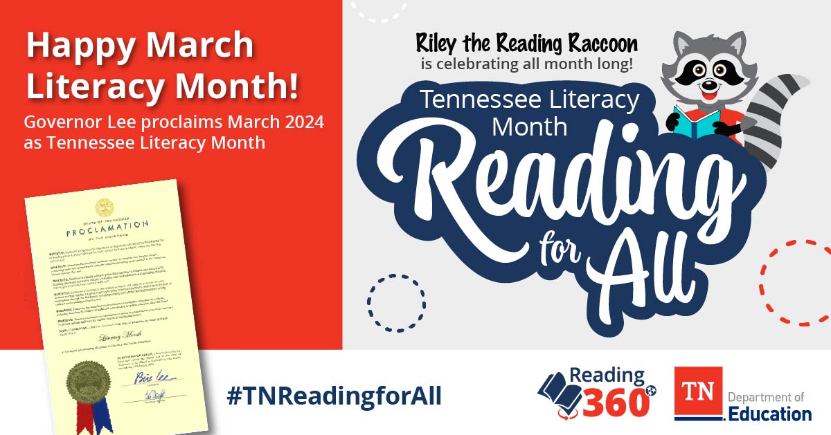 SCORE_TN's tweet photo. Weβre joining @tnedu to celebrate #TNliteracymonth. Visit their website to find #Reading360 resources for educators and families. Letβs all work together to improve literacy outcomes for kids! https://t.co/hxSuOh4sz9 #TNReadingforALL #ReadLikeRiley https://t.co/6JCxmtOICF