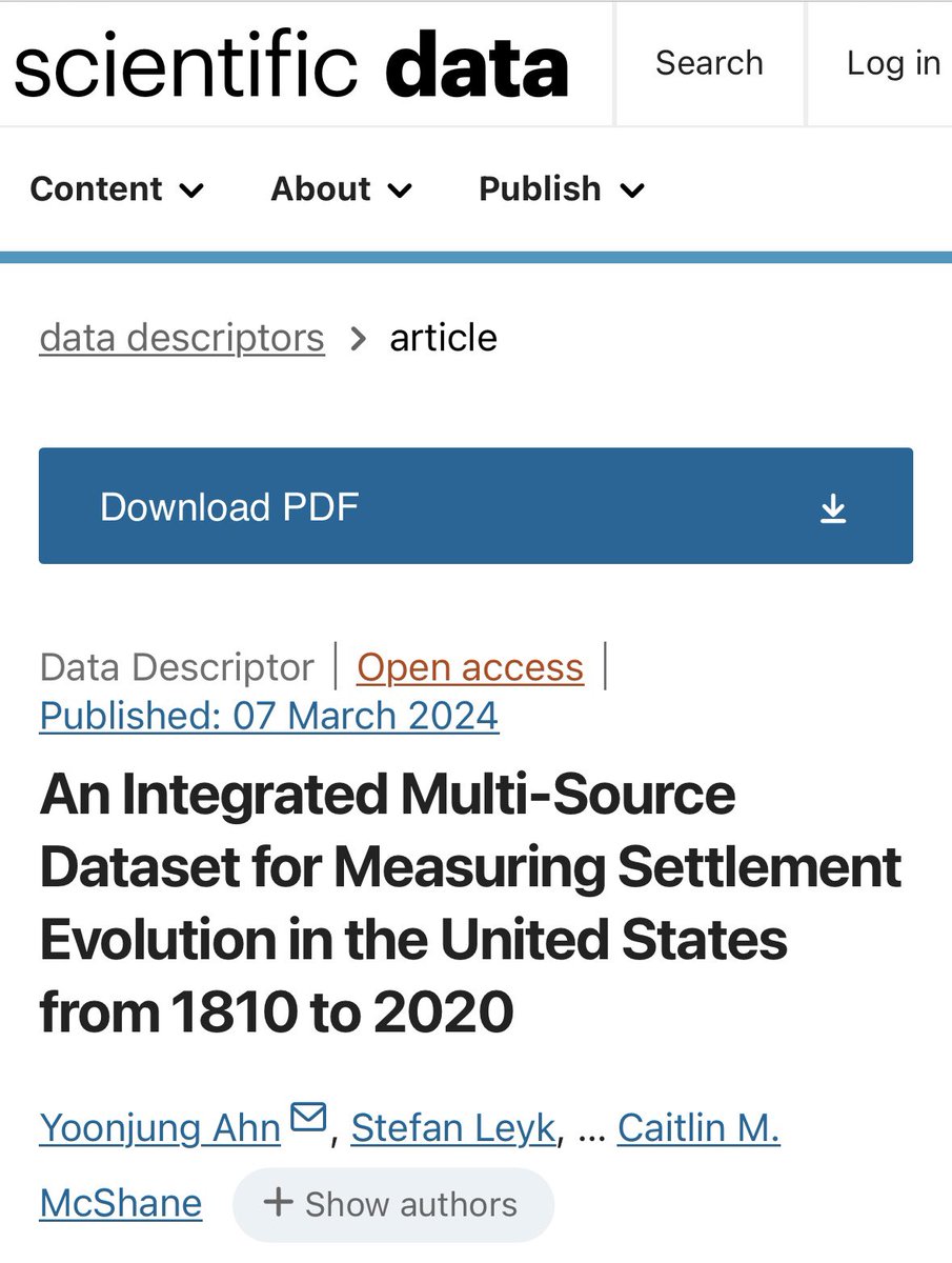 I am pleased to announce that the settlement data products we developed during my time at @CUBoulder have been published @ScientificData
