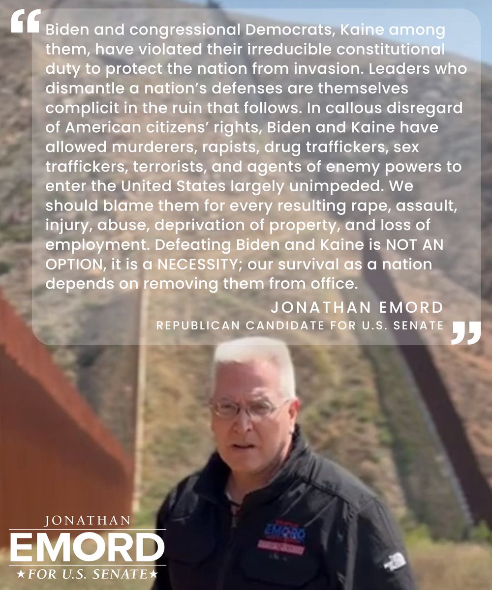 Jemord1776's tweet photo. #EmordforSenate #BorderCrisis #defeatBiden #retireTimKaine https://t.co/9n0NjC9z9m
