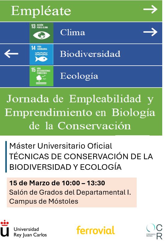 msterBIOURJC's tweet photo. Jornadas de Empleabilidad Verde abiertas personas interesadas en desarrollar su profesión en el sector medioambiental grados en Bio, CCAA, CCEE, RRHH, IA... Organización: Máster Técnicas de Conservación de la Biodiversidad y Ecología
@BiodiversosU
@ESCET_URJC
@BiologiaURJC https://t.co/wf8EeLsmgW