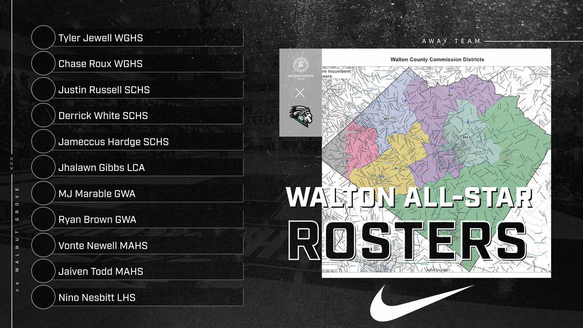 Walton County Boy's All-Star Game 📌Walnut Grove HS 📅3/20 ⏰7:30 Away Roster⬇️⬇️⬇️ @LCALionsMBB @LCALionsWBB @LHSGbb @walton_boys @GeorgeWaltonAD @waltontribune @WCSD_GA @LHSAthl @MonroeArea @WGHS_ATHLETICS_ @TheCircleHoops @KyleSandy355