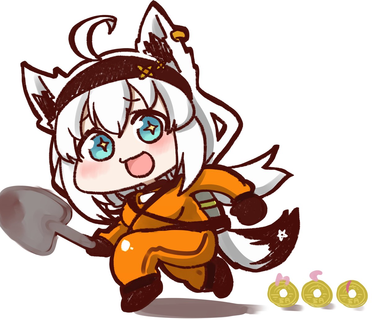 shirakami fubuki 1girl fox ears animal ears fox girl white hair sidelocks tail  illustration images