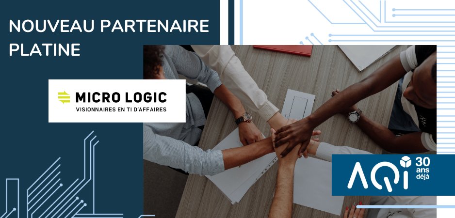 Nouveau partenaire PLATINE ! 🤝 L’AQIII est heureuse d’annoncer son nouveau #partenaire, @MICRO_LOGIC ! Une entreprise québécoise qui propulse la transformation numérique du Québec. Retrouvez les avantages d'être partenaire à l'AQIII 👉 vu.fr/KYqT #AQIII #TI