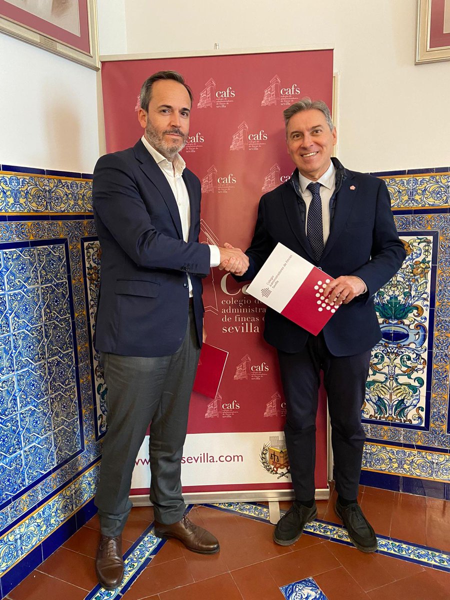 CAFSevilla's tweet photo. 🔴El #CAFSevilla firma un convenio de colaboración con #EFFIC, empresa especializada en eficiencia energética.

🤝 Con este acuerdo los #AFColegiados podrán ofrecer a comunidades una alternativa en la gestión de las reformas eficientes en el marco de los fondos #NextGeneration.✅ https://t.co/W9heB0I4WW