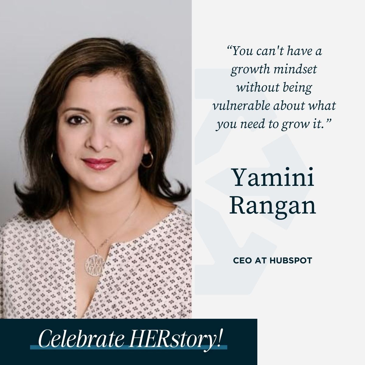 From a small town in India to CEO at <a href="/HubSpot/">HubSpot</a>  <a href="/yaminirangan/">Yamini Rangan</a> is leaving a lasting impact on #HERstory in the realm of marketing technology. As a woman of color in the tech sector, she pays it forward through mentorship and philanthropy.
#womenshistorymonth