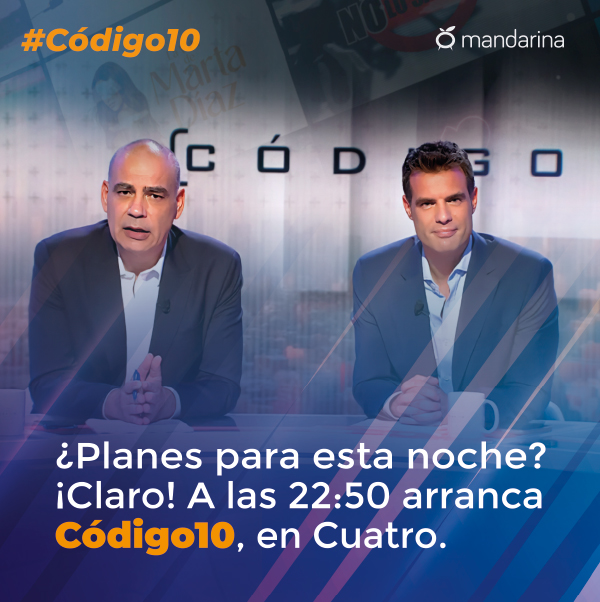 ⚠️¡Alerta!⚠️ Esta noche a las 22:50, tienes una misión: sintonizar @cuatro para encontrarte con @Nacho_Abad y @davidalemantv  en @Codigo10tv. ¡No faltes a la cita! #Código10 🎥