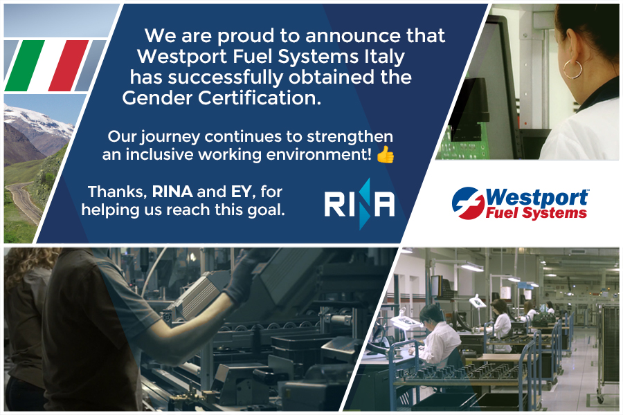 WestportDotCom's tweet photo. 📣 We are proud to announce that Westport Fuel Systems Italy 🇮🇹 has successfully obtained #Gender Certification from @RINA1861. 📃

This is just the first step in a journey to promote gender #equality and #inclusion within our organization.

We are a company committed to fundamental #social #values and eager to ensure equal opportunities for all our employees, regardless of gender.

Throughout the certification process we worked on the six thematic areas of the standard (Uni PdR 125:2022): recruitment, career management, pay equity, work-life balance, parenting and care, and prevention of abuse and harassment.

Our journey continues to support and strengthen an inclusive working environment! 👍

Thanks, RINA and EY, for helping us reach this goal.