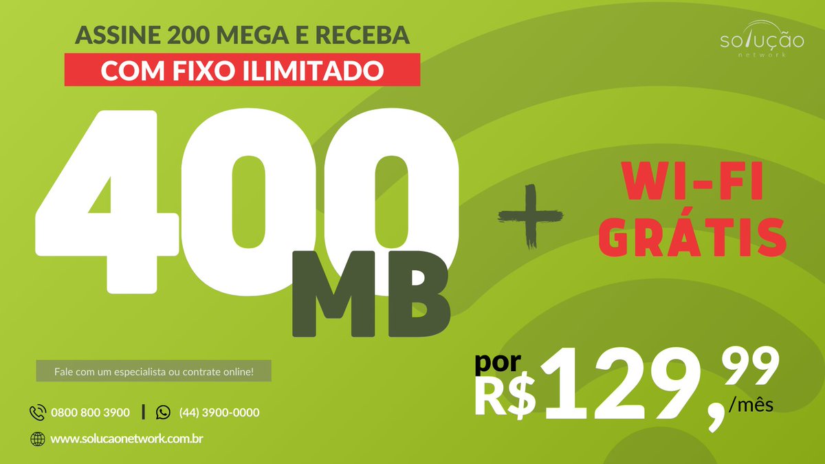 Internet em dobro? Sim, por favor!🤩

Assine 200 Mega e leve 400 MEGA por apenas R$ 129,99.
Fale com um de nossos especialistas e encontre o plano ideal para você!

Ah, mas antes de ir, conta para a gente qual é a sua série favorita para maratonar com essa internet?😘

#internet