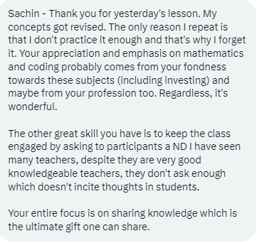 This is why I have many repeat attendees in my #sessions, and some people tend to join every session! Thank you for the lovely feedback!