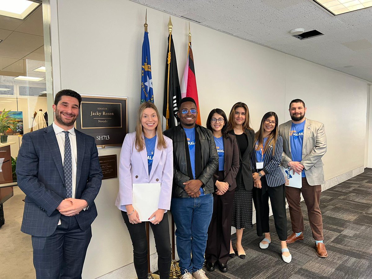 T__aldebaran's tweet photo. Thank you to @SenJackyRosen ‘s office for spending time today with @BeatMalaria to discuss the vital role Congress plays in the #malaria fight! With programs like @PMIgov, @GlobalFund, @Gavi, @UNICEF, we can #beatmalaria! @kritika_singh24 
@UNLVpubhealth @UNLVPARAVEC https://t.co/AOQTiPIE96