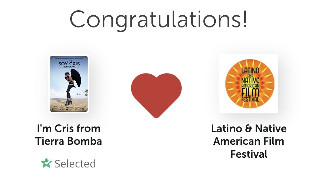 Josephine_LF_'s tweet image. Amazing news! "I'm Cris from Tierra Bomba" was just selected by the Latino and Native American Film Festival . #soycris #soycrisfilm soycrisfilm.com #womeninfilm #Diversity