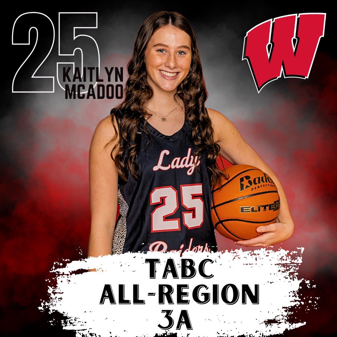 Winnsladyraider's tweet photo. Congratulations Kaitlyn for making the 2023-2024 TABC All-Region 3A🏀🔥 https://t.co/WLAjTL1yUW